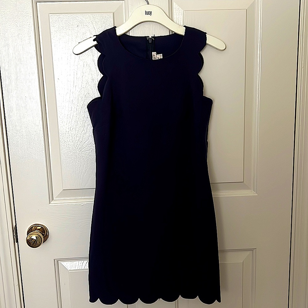 JCrew Navy Blue Scalloped Women's Sleeveless New Cocktail Dress
